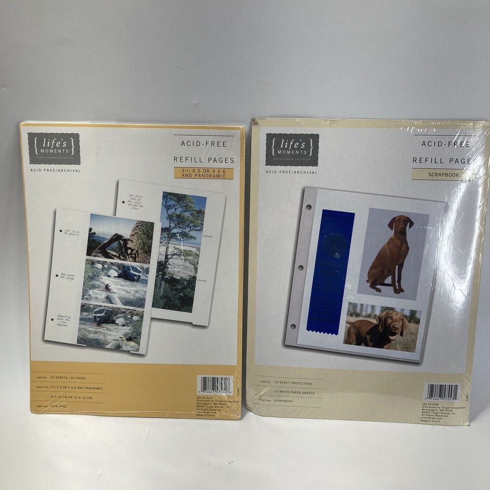 Lot of 2 Life's Moments Photo Album Refill Pages 4"x 6" and Scrapbook  New Old S